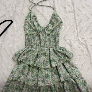 Amazon Green Floral Mini Dress